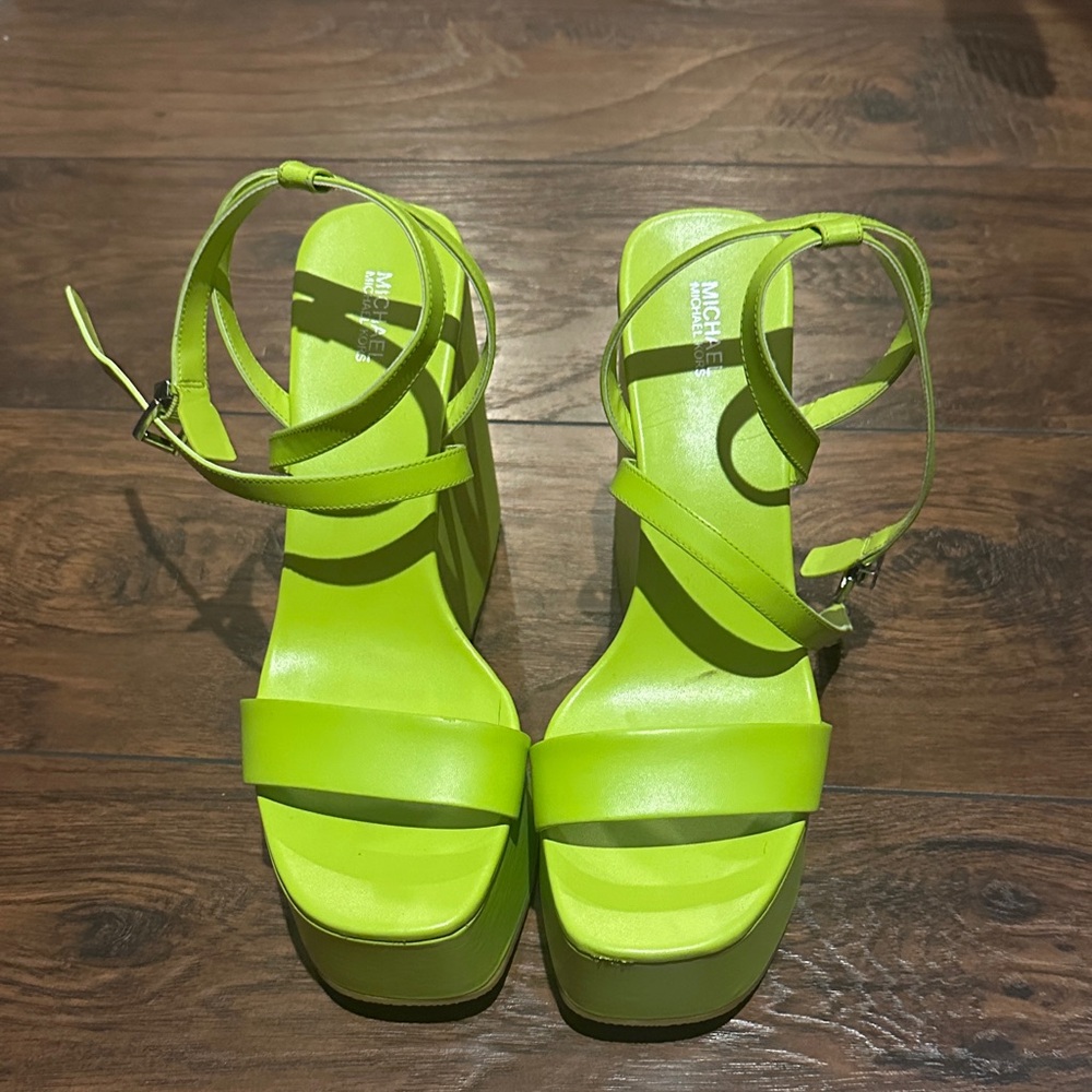 Michael Kors Bright Green Platform Sandals